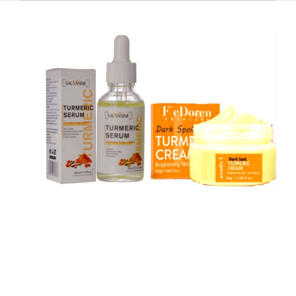 - 2 Pcs Turmeric Serum & Cream Set